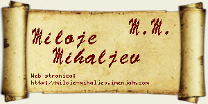 Miloje Mihaljev vizit kartica